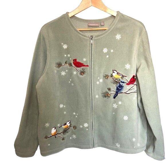 Croft & Barrow Womens Petite Size XL Jackets Green & Beige Embroidered (2-Pack) - Picture 2 of 12